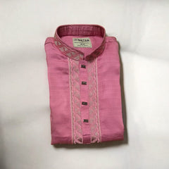 Man's Regular Fit Carnation Pink Punjabi